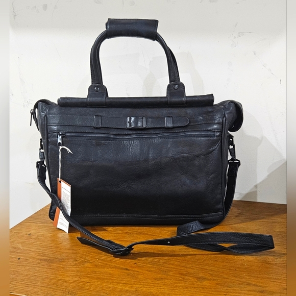 NWT Genuine black leather Briefcase/Laptop